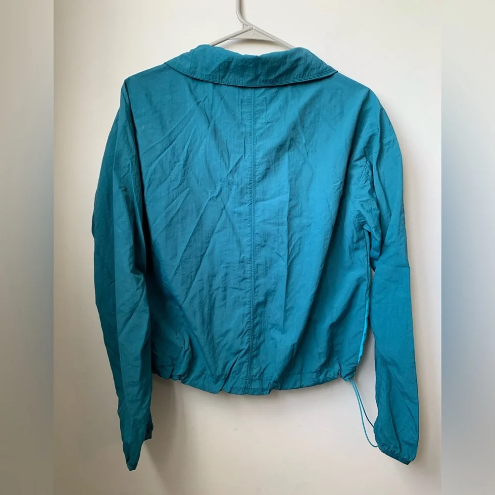 ALL IN MOTION Womens Teal Blue Green  Half Zip Pullover Nylon Windbreaker Jacket